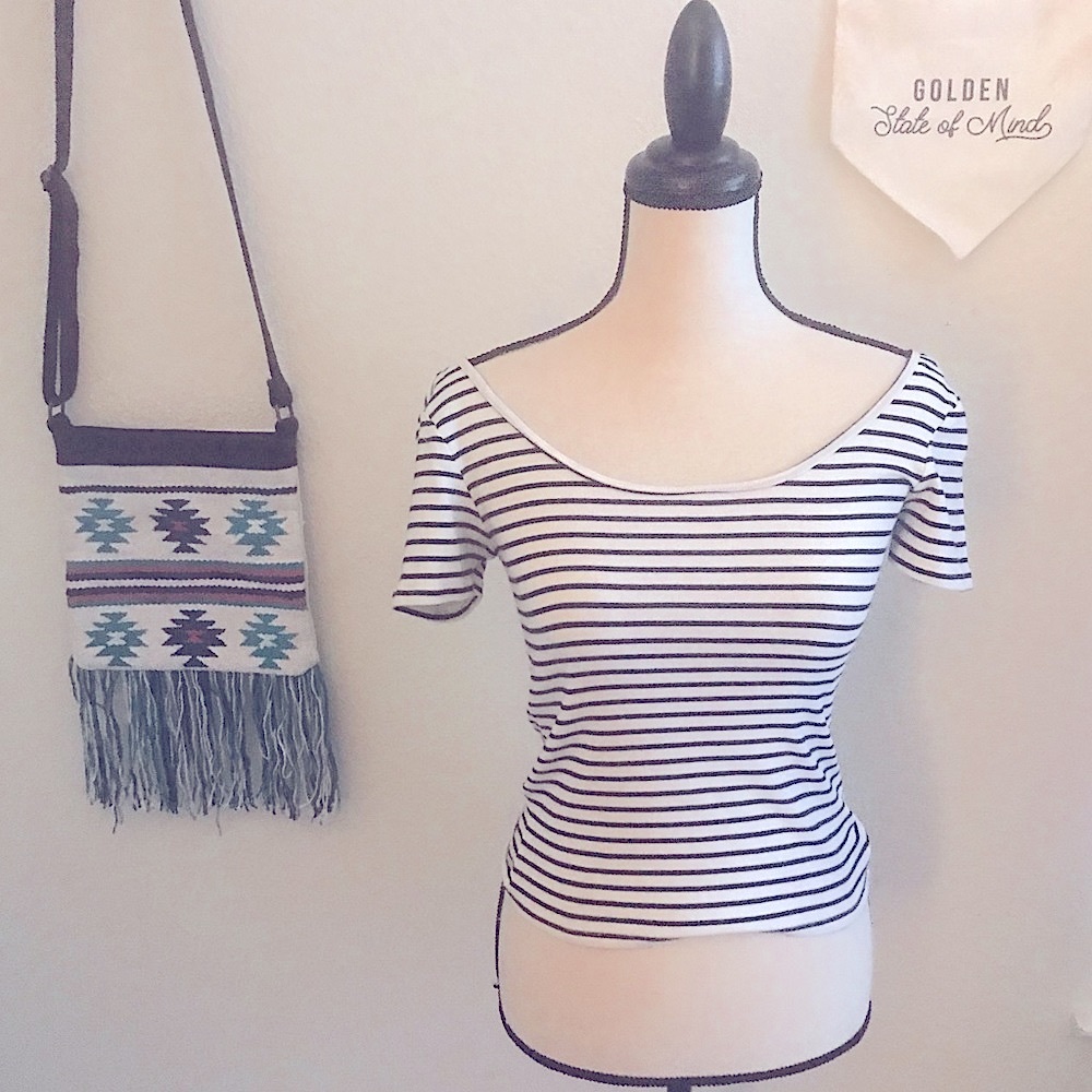 Aeropostale ⚓️ Nautical Striped Crop Top Stretch